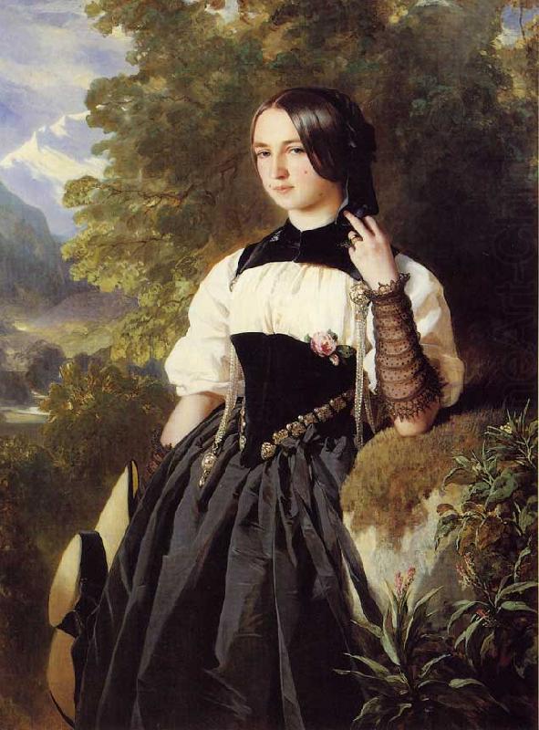 Franz Xaver Winterhalter A Swiss Girl from Interlaken china oil painting image